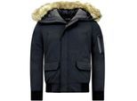 Enos Korte winterjas met faux bontkraag