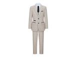 3-delig beige tweed geruit vintage retro pak voor jongens