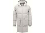 Local Fanatic Lange gedateerde puffer parka jas met afneembare capuchon 3361
