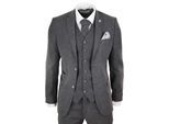 Heren 3-delig Grijs Wol Tweed Vintage Retro Pak