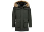 Enos Winterjas parka met grote echte bontkraag