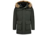 Enos Winterjas parka met grote echte bontkraag