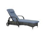 4goodz Ligbed poly-rotan verrijdbaar zonnebed ligstoel rotan
