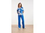 Smashed Lemon Blauwe wide leg broek met hoge taille