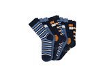 Kurzsocken SCHIESSER "Socken Legwear Teens 10P 10er Pack", Mädchen, Gr. 39-42, bunt (blau), Obermaterial: 75% Baumwolle CO. 24% Polyamid PA. 1% Elasthan EL., Socken
