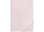 Spannbettlaken BIBERNA "THEA Baumwoll-Jersey mit Elasthan, 160 g/m²", rosa (rose), 1 Stk., Jersey-Elasthan, 140-160x200-220 25cm, Jersey-Elasthan, Obermaterial: 97% Baumwolle, 3% Elasthan, Bettlaken, Spannbettlaken, Bettlaken für Matratzen bis 25 cm Höhe, pflegeleicht, bügelfrei