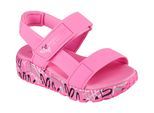 Sandale SKECHERS "UNO LITE SANDAL-SUNNY LOVE", Mädchen, Gr. 29, pink, multi, Synthetik, kontrastfarbene Details, Schuhe Sandale, Sommerschuh, Klettschuh mit Plateau, Größenschablone zum Download