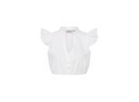 Dirndlbluse NÜBLER "Dirndlbluse kurzarm Valeria", Damen, Gr. 30, weiß, Obermaterial: 100% Baumwolle CO., Blusen Dirndlbluse