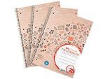 Collegeblock Herlitz Recycling, A4+ Format, 3 Stück, 80 Blatt je Block, kariert, rot