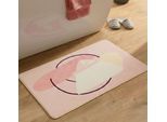 Badematte GINO FALCONE "Aquata GF-168, Badvorleger, Badezimmer Teppich", rose, H:7mm, Kunstfaser, Badematten, Badematte, Badteppich, bedruckt, modernes Design, rechteckig