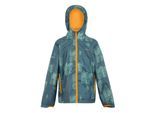 Regatta Waterdichte Kinder/Kinder Lever II jas met opdruk (Stormy Weather/Glacier/Bright Marigold)