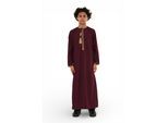 Kinderen jongens Ramadan Bourgondië rood Marokkaanse Thobe Robe Emirati Eid Jubba-TT-003