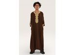 Kinderen jongens Ramadan bruin Marokkaanse Thobe gewaad Djellaba Gandoura Eid Jubba- K-HM67
