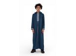 Kinderen jongens Aqua Blue Eid Marokkaanse Thobe Robe Djellaba Ramadan Jubba-K-HM3 met capuchon