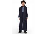 Kinderjongens marineblauwe Eid-jas met capuchon, Marokkaanse Thobe Djellaba Ramadan Jubba - K-HM3