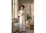 Kinderen jongens witte Eid Marokkaanse Jubba Robe Djellaba Ramadan Eid Thobe LFS- K-HM11