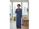 Kinderen jongens blauwe Eid Marokkaanse Jubba Robe Djellaba Ramadan Eid Thobe LFS- K-HM11