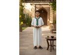 Kinderen jongens witte Marokkaanse Thobe gewaad Djellaba Gandoura Eid Jubba-LFS-K-GG008