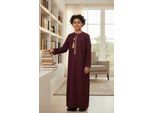 Kinderen jongens rode Ramadan Marokkaanse Thobe gewaad Kaftan Eid Jubba LFS-K-TT-003