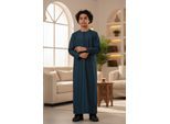 Kinderen jongens blauw Ramadan Eid Marokkaanse Jubba gewaad moslim Djellaba Thobe LFS-K-TT008