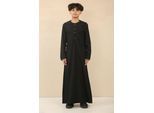 Zwarte Omani Eid Thobe Saudi Emirati Jubba-jas voor jongens voor kinderen