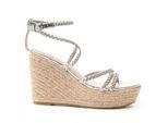 Montevita Wedge Sparto Sandalen Wesparto6 in Zilver