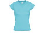SOLS Dames/dames Maan V Hals T-Shirt met korte mouwen (Blauw Atol)
