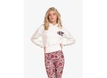 Nik & Nik Meisjes hoodie rib off white fuchsia pop