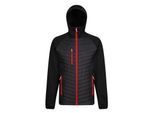 Regatta Heren Navigate Hybride Hooded Jacket (Zwart/Klassiek Rood)