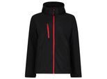 Regatta Heren Venturer 3 Layer Hooded Soft Shell Jacket (Zwart/Rood)