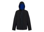 Regatta Heren Navigate Dubbellaags Soft Shell Jacket met capuchon (Zwart/Nieuw Royal)