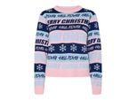 Pieces Dames gebreide kerst trui pcholli xmas roze/blauw