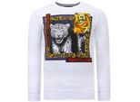 Tony Backer Sweater met print tiger poster