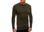Edoti Sweater heren basic italian olive ed0100dg