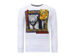 Montfleuri Sweater met print tiger poster