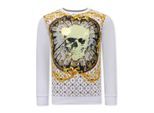 Montfleuri Sweater met print skull strass