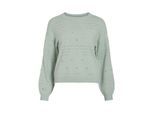 Vila Viril ls o-neck pointelle knit top mint