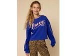 Looxs Revolution Cropped sweater blue queens voor meisjes in de kleur