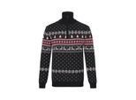 Apollo Heren kersttrui zip met kerst print zwart