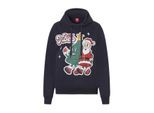 Apollo Dames hoodie met kerst print donkerblauw