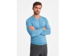 Ombre heren sweater - v-hals ribgebreide boorden
