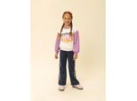Looxs Revolution Sweater lila / offwhite positive vibes voor meisjes in de kleur