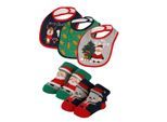 Apollo Baby kerstsokken + slabbetje set kerst print