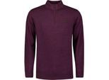 No Excess Pullover half zip 2 coloured melang dark wine