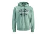 Jack & Jones Heren hoodie jjelogo logo print turquoise