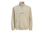 Jack & Jones Jorvesterbro fleece quater zip beige