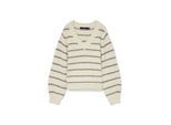 Vero Moda Vmawesome shine ls v-nck stripe pull boo ecru dessin