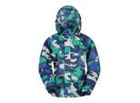 Mountain Warehouse Kinder/Kids Pakka Camo Waterdicht Jasje (Blauw)