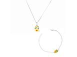 Orphelia 'Minion' Kinder 925 Sterling Zilver Set: Ketting-Hanger + Armband - Zilver SET-7135/2