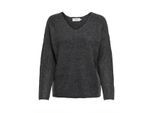 Only onlcamilla v-neck l/s pullover knt 15204588 dark grey melange